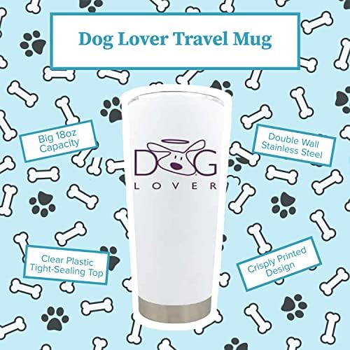 Кучето е добра чаша за патувања на кучиња-Изолиран со двојни wallидови 18oz Tumbler, не'рѓосувачки челик, кригла за топли или ладни пијалоци, совршени за работа, патување, к?