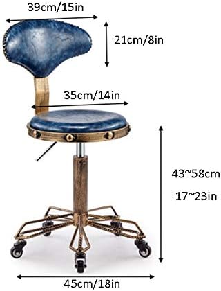 Работилница столче на тркалото ， потпирач за грб на столицата со зелено PU синтетичко кожно седиште ， прилагодлива висина 43-58 см ，