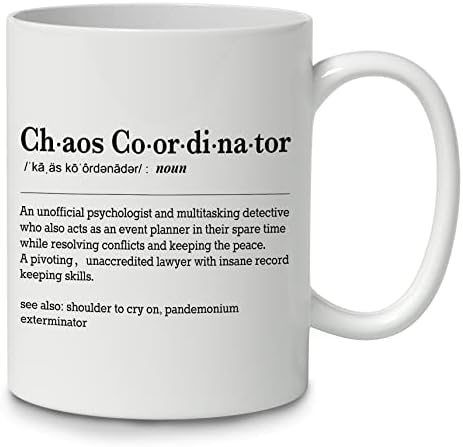 Дотаин Новист Смешна координатор на хаос дефиниција керамичка чаша чај чаша чај, двојно печатена, смешна координаторска дефиниција