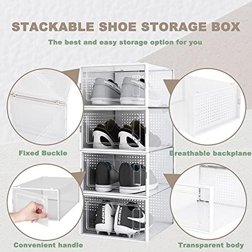 Ateng Star Drop Front Shoe Choses Clean 12 пакувања чевли за складирање контејнери Организатор, пластична кутија за складирање чевли, патики