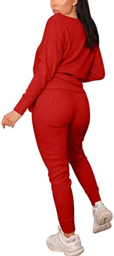 Vasauge Women's Trankation 2 Piects Tracksuit Outfits Долги ракави Врво
