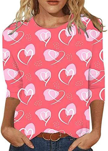 Женски женски срцеви џемпери графички графички влезови Loveубов срце писмо печатење џемпер за џемпери на вineубените врвови облека