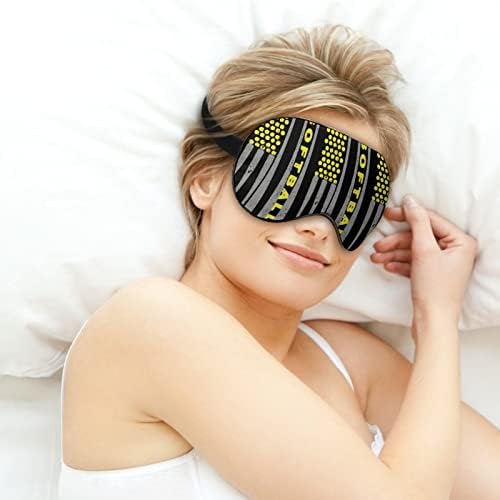 Softball Flag Print Eye Mask Light Blocking Mask Mask со прилагодлива лента за работа за смена за спиење