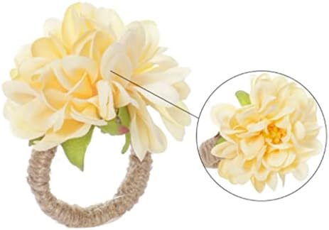 LMMDDP 6PCS цвет во облик на крпа за пешкир, салфетка прстен, држач за прстен на салфетка Хризантем за свадбена забава