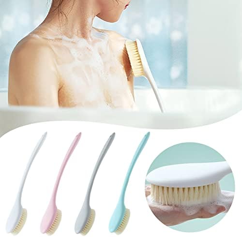 BSXGSE четка за туширање со меки и вкочанети влакнести бања со долга рачка на грбот, ексфолијатор на телото за влажно или суво четкање