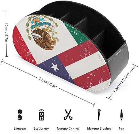 Гроздобер САД Мексико знаме за далечински управувач за далечински управувач Смешно кутија за складирање на кутии за десктоп организатор со 5 оддели