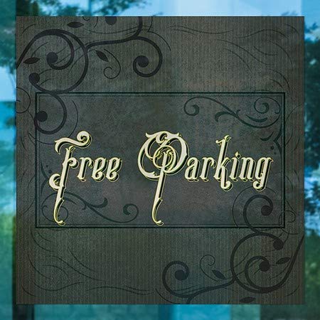 CGSignLab | „Бесплатна паркинг -викторијанска рамка“ прозорецот за лепење | 5 x5