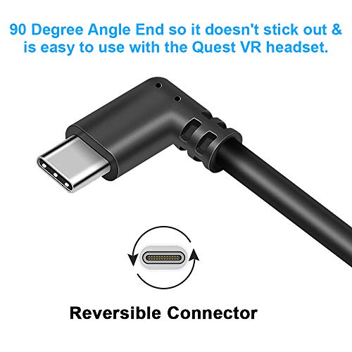 Кабел за врска Paiholy Oculus link 16ft, кабел за полнење USB C oculus, 90 степени со агол USB C 3.2 GEN1 GEN1 Пренесување на податоци со голема