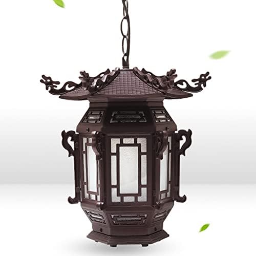 Кинески стил надворешно приврзок светло градина внатрешен двор, надворешен лустер викторијански алуминиум виси ламба galss фенер тремот таванот
