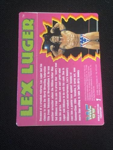 Лекс Лугер 1995 Акција спакувано WWF борење потпишана автограмирана картичка - Фотографии за автограми во борење