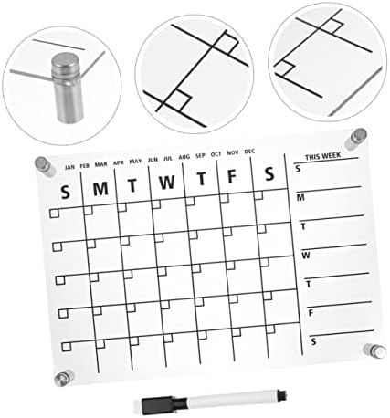 Stobok 1 Постави неделен план за пишување табла за канцеларија Фражица со ракописен меморандум за табла за пораки Магнетна календарска