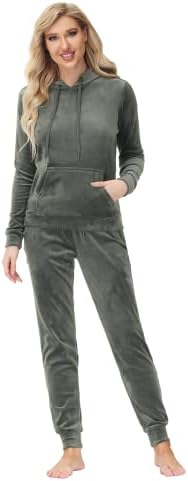 Dolcevida женски велур потта поставува 2 парчиња облека за текови на целосна патенти и џемпери поставени кадифени костуми за џогирање