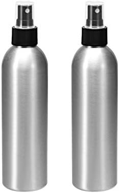 uxcell 2pcs 8.5oz/250ml шише со алуминиумски спреј со црна фина распрскувач на магла, празно шише за патување со сад за полнење за