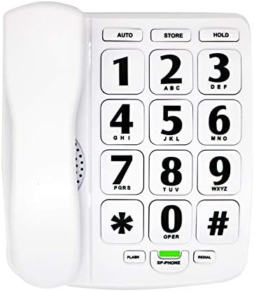 Телефон за големо копче за сениори, засилени телефони со засилени телефони со стари лица Хепестер за домашни фиксни телефони што можат да се програмираат
