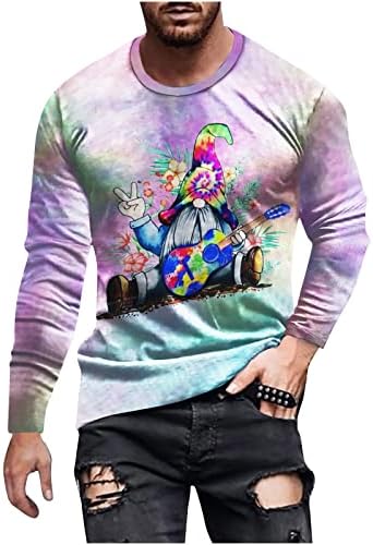 Менс хипстер хипхоп маички печати маици Св Патрикс Денот кошула ирска облека Шамрок Детелина со долга маица маица