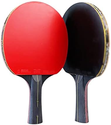 PDGJG 2PCS Професионална табела Тенис рекет пинг-понг рекет Постави мозолчиња во гума сечило со лопатка со торба