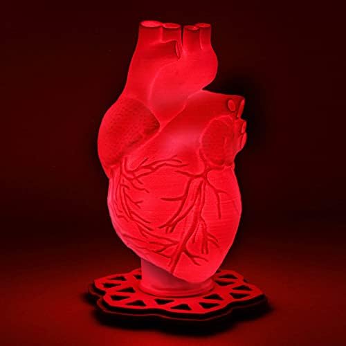 Осветлување на чевли осветлување црвена 3Д печатена ламба за акцент на срцето