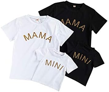 Мама и јас облекуваат мама мини печатено семејство што одговара на маички за вinesубените Ден на мајки Ден кошули