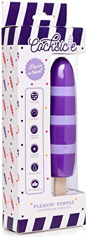 Pocksicle Pleasin 10x Popsicle Silicone vibrator, Purple