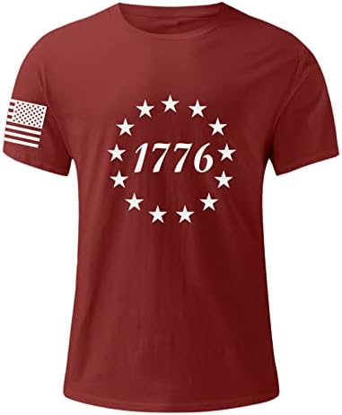 2023 година Ново знаме на Денот на независноста на мажите, лежерна мека и удобна мала печатена маица со памук со руда и врат и