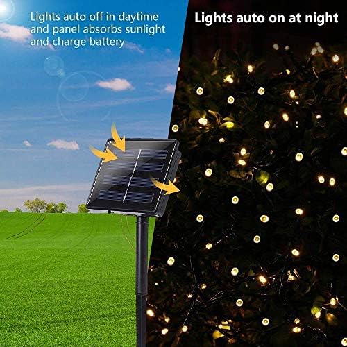 Lomotech Solar String Lights Outdoor, 2-Pack на секои 72ft 200 LED соларни светла на треперење на отворено, водоотпорни светла на