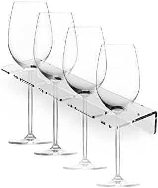 Стаклена решетка за вино | држач за матични софтвер | акрилик 2 парчиња вино стакло Организатор очила за складирање за складирање за бар кујна