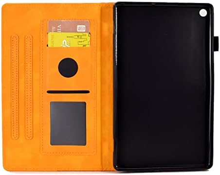Шокпроизводен заштитен случај Премиум кожен случај компатибилен со таблета Kindle Fire HD 8, паметна магнетна флип -склоп на куќиште