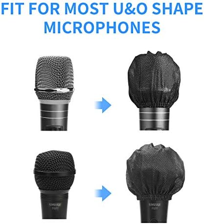 Покрие за микрофон 200pcs микрофон покрива за еднократна употреба индивидуално завиткан микрофон за санитарни микрофонски капаци
