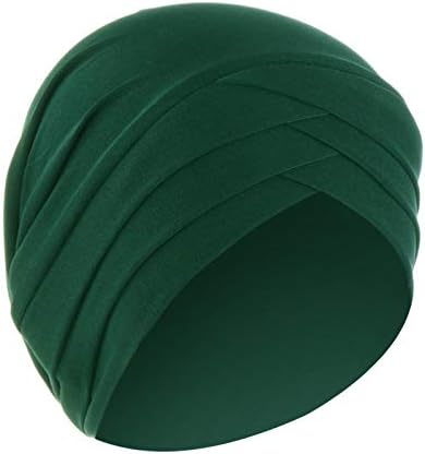 Класични женски еластичност турбан капачиња цврста боја со низок профил карцином хемо -безжичен капаче за глава за глава