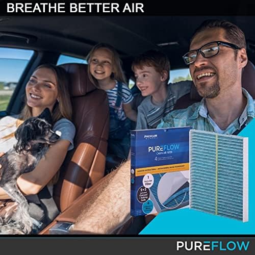 Filflow Cabin Air Filter PC99204X со нов филтер за филтрирање на кабината за автомобили со елиминатор на мирис, Fits 2018-22