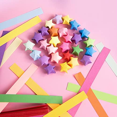 Gshlllo 540 листови starsвезди хартиени ленти среќа starвезда оригами занаетчиска хартија за преклопување двострана рачно изработена оригами