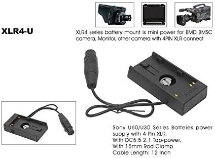XLR4-U 4 PIN XLR BP-U60/30 Плоча за напојување на плочата за напојување на батеријата за адаптер за монтирање на камера BMD BMSC