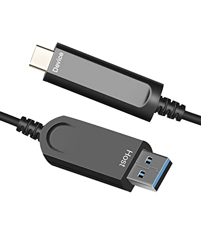DWLCWY оптички влакна USB A до USB C кабел, кабел со голема брзина од 10Gbps USB 3.1 за VR, веб -камера, итн