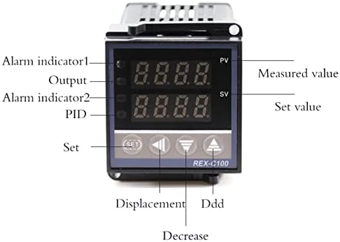 Дигитален дисплеј Gutk Rex-C100 Интелигентен контролер на температура k термопар цврста состојба на цврста состојба SSR-40DA Комбинација на