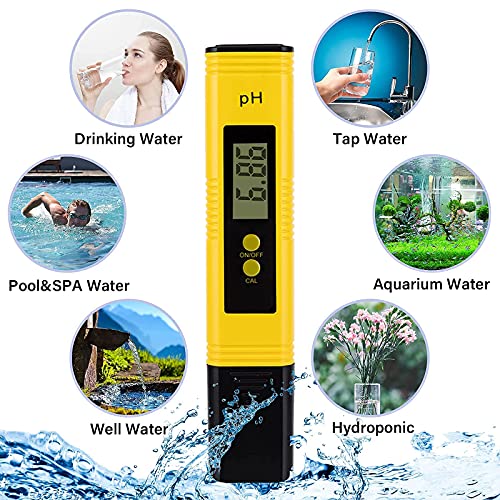 Дигитален мерач на pH, ± 0,01 висока точност Тестер за квалитет на вода со тестер за мерење 0-14, за вода за пиење во домаќинството, базен, базен,