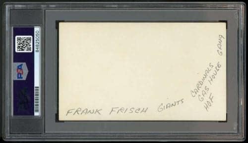 Френк Фриш Потпишан Индекс Картичка Авто ПСА Автентични Впишан Стариот Блиц ES1228-Mlb Намалување На Потписи