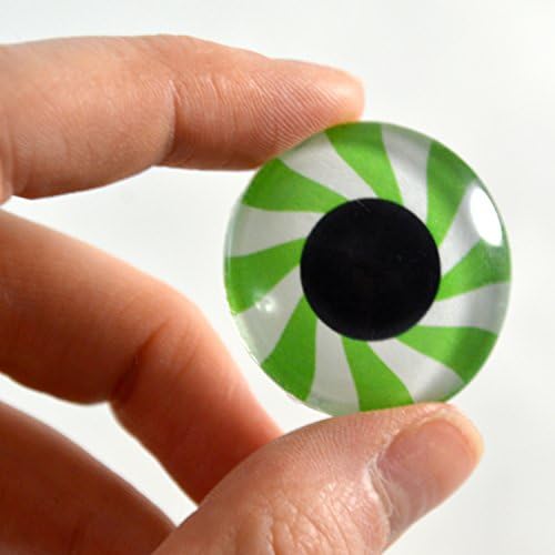 25мм единечна зелена и бела нане Кенди стакло око за таксидермиски скулптури или занаети за занаети со накит