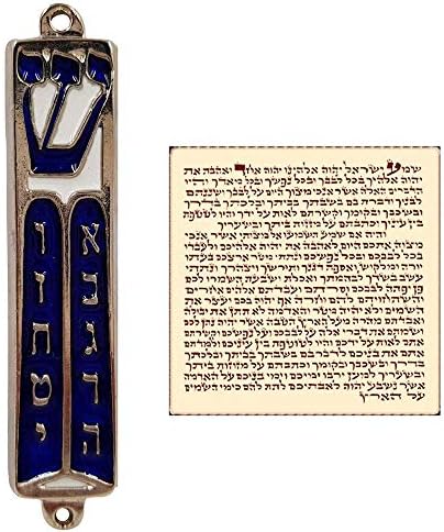 Талисман4У сет од 3 куќиште во Ерусалим Мезуза со свиток за врата starвезда на Давид Десет заповеди Тора круна Сребрена тон сина