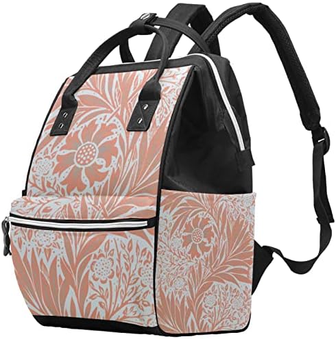 Ранец на торбичка за пелена VBFOFBV, мултифункционален ранец за патувања, гроздобер црвено жолто сив цвет