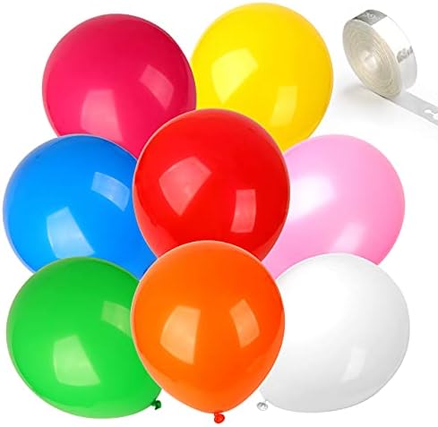 Coogam 100pcs Виножито латекс балон + балон за украсување лента комплет 32ft лента за лента за балони, 2 парчиња алатка за врзање, лепак од 200