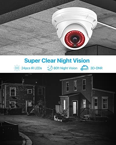 Zosi 5MP POE IP камера, безбедносна камера на отворено со ноќно гледање, откривање на човекот, аларм за звук и светлина, IP66 водоотпорен, само