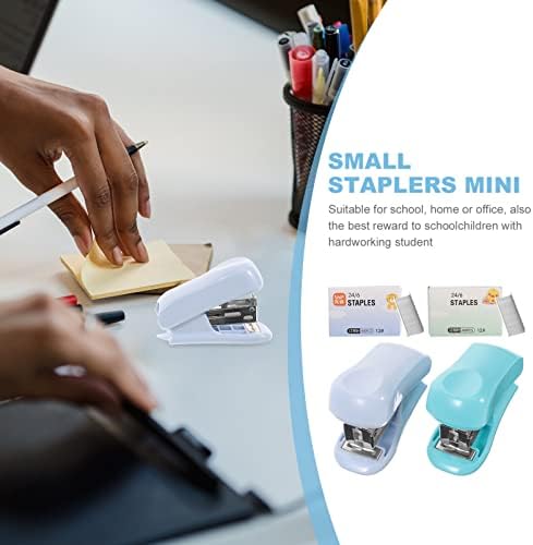 Nuobesty 2 сетови Десктоп Stapler Metal Stapler Hand Hold Desk Staplers Office Stapler Desktop Stitcher Art for училишна канцеларија
