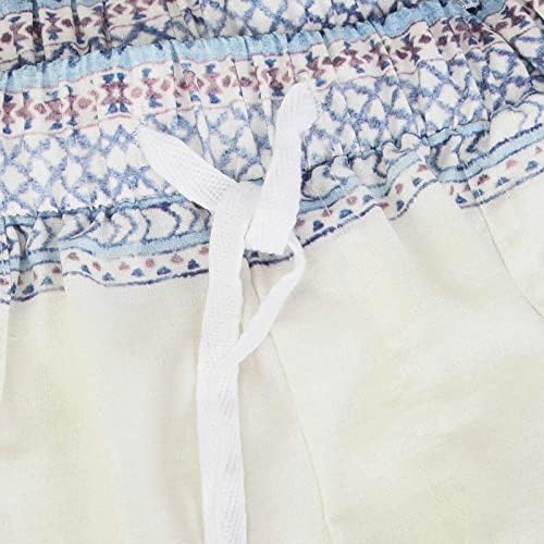 Ацтеки шорцеви за жени лето лежерна еластична половината Западен етнички геометриски печати шорцеви со шорцеви на плажа со баги