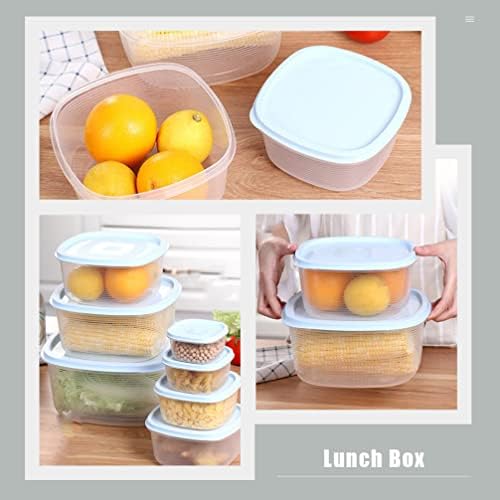 Хемотон 3 парчиња контејнери за складирање на кујна за храна со капаци чисти контејнер за земање кутии за ручек Бенто оброк за микробранови