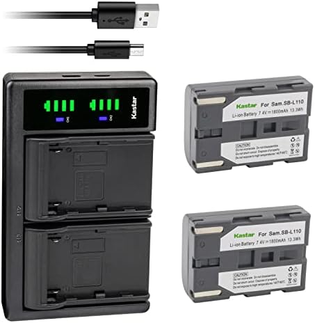 Замена на батеријата Kastar 1-Pack SB-L110 и LTD2 USB полнач за Samsung SB-L110 SB-LS110, SB-L220 SB-LS220, SB-L70 SB-L70A SB-L70R SB-LS70AB