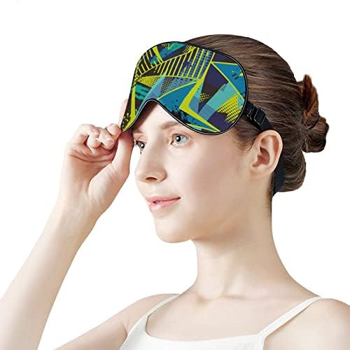 Геометриска гранџ урбана за спиење маска за очи за очи со очите со прилагодлива лента за слепите за патувања за авиони