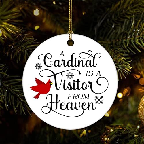 Cheyan Смешно кардинал е посетител од небото Божиќни порцелански украси за домашни украси Божиќни приврзоци цитираат новогодишна елка што виси