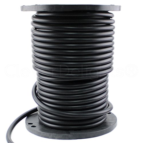 Цврст гумен кабел за паметни светла - дијаметар од 3/4 - 5 стапки - Буна 70 Дурометар - Црна - 0,75 круг