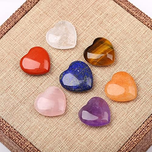 7 Чакра срцев камен природен лекување кристал сет за медитација Реики рамнотежа и декорација