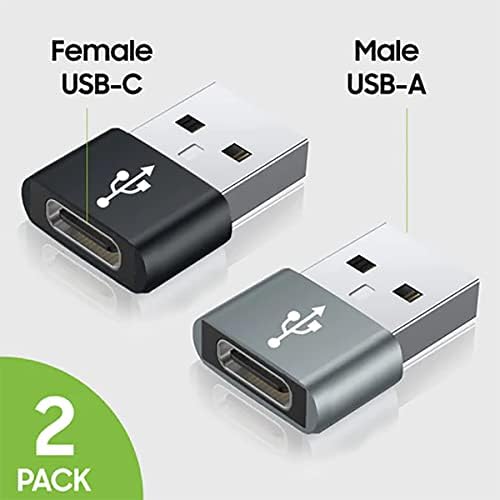 USB-C женски до USB машки брз адаптер компатибилен со вашиот Asus Zenpad 3S 10 за полнач, синхронизација, OTG уреди како тастатура,